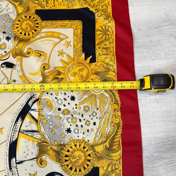 Zodiac Scarf Made In Italy by Isotoner inRed, Gold and Navy Signature Collection - Picture 6 of 14